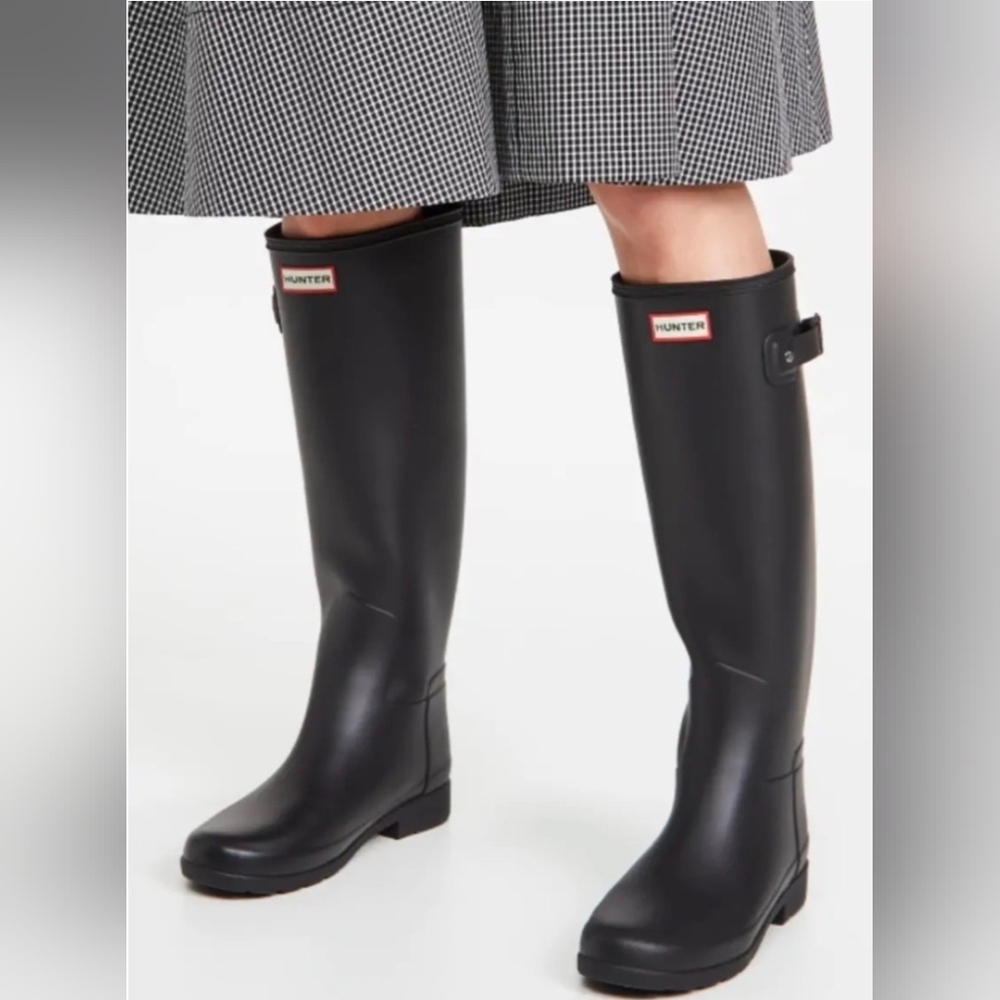 Hunter Women's Original Tall Rain Boots Black Size 8 - Picture 7 of 16
